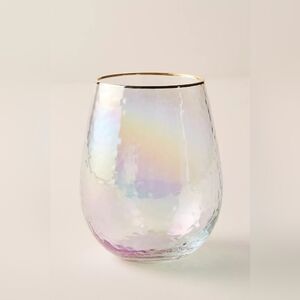 Anthropologie Zaza Lustered Stemless Wine Glass